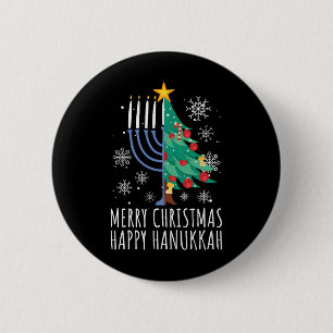 Fröhliche Chrismukkah Frohe Weihnachten Chanukka Button
