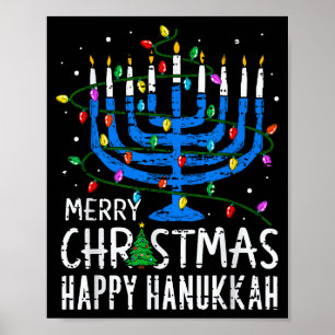 Fröhliche Chrismukkah Frohe Weihnachten Chanukka C Poster