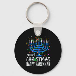 Fröhliche Chrismukkah Frohe Weihnachten Chanukka C Schlüsselanhänger