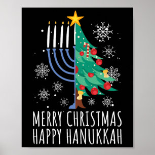 Fröhliche Chrismukkah Frohe Weihnachten Chanukka Poster