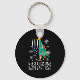 Fröhliche Chrismukkah Frohe Weihnachten Chanukka Schlüsselanhänger