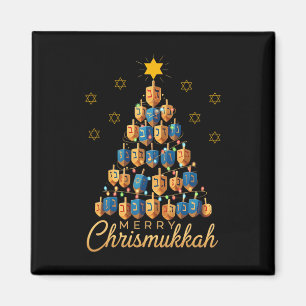 Fröhliche Chrismukkah Frohes Chanukkah Dreidel Wei Magnet