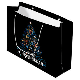 Fröhliche Chrismukkah jüdische Feiertage Chanukka Große Geschenktüte