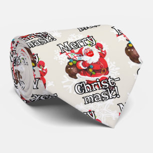 Fröhliche Christ-Maske lustige Weihnachten Santa M Krawatte