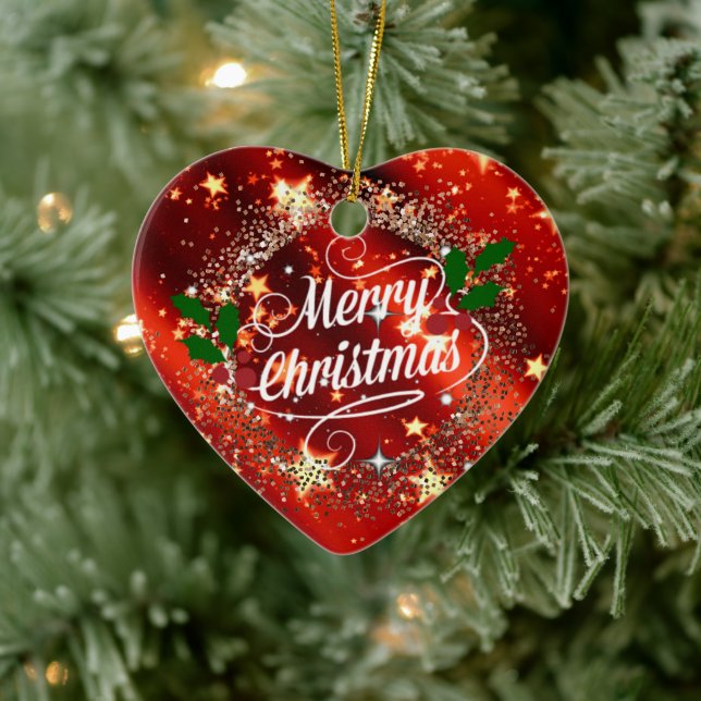 Fröhliche Christmans, Glitzer und Glanz, Keramik Ornament (Baum)