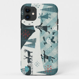 Fröhliche Christmastime Skaten-Szene Case-Mate iPhone Hülle