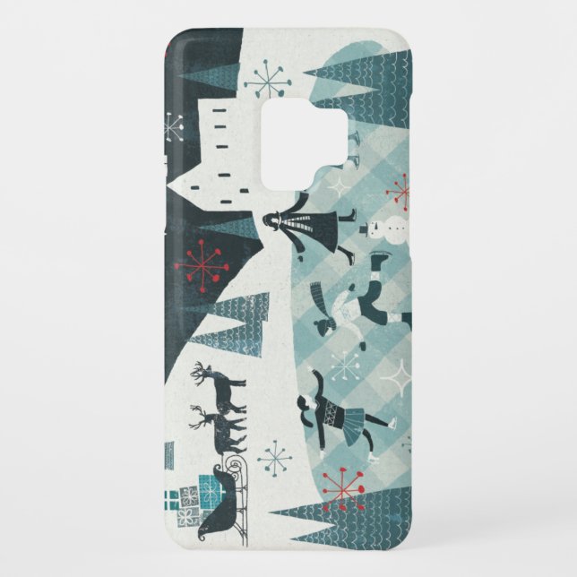 Fröhliche Christmastime Skaten-Szene Case-Mate Samsung Galaxy Hülle (Rückseite)