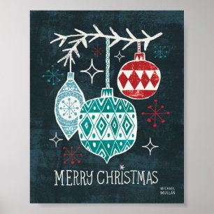 Fröhliche Christmastime Verzierungen Poster
