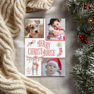 Fröhliche "Christmoose"-Fotogestaltung zu Weihnach Karte