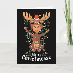 Fröhliche Christmoose Weihnachten Elch Xmas Baumli Karte