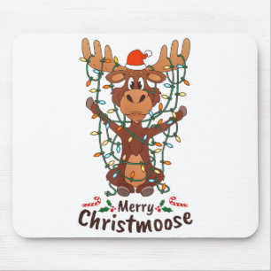 Fröhliche Christmoose Weihnachten Elch Xmas Baumli Mousepad