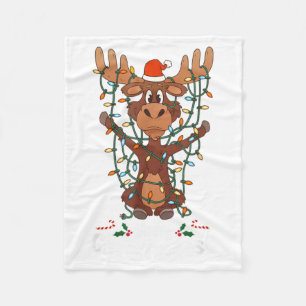 Fröhliche Christmoose Weihnachten Elche Xmas Baum Fleecedecke