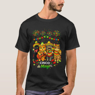 Fröhliche cinco de mayo Katzen lustige mexikanisch T-Shirt