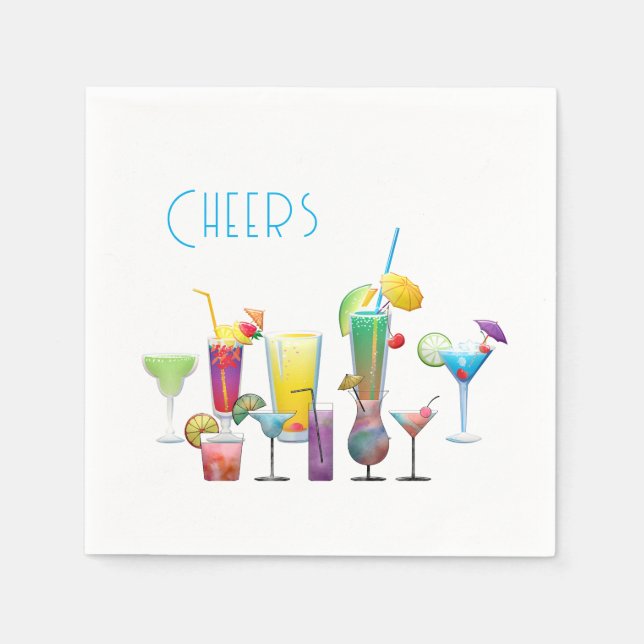 Fröhliche Cocktails Spaß Serviette (Vorderseite)