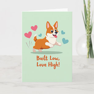 Fröhliche Corgi-Liebe-Hochkarte Karte