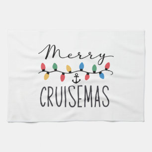 Fröhliche Cruisemas Familien-Weihnachts-Kreuzfahrt Geschirrtuch