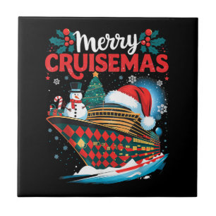 Fröhliche Cruisemas Lustige Familienweihnachten Fliese