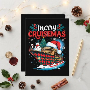 Fröhliche Cruisemas Lustige Familienweihnachten Postkarte