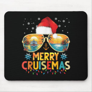 Fröhliche Cruisemas Santa Hut Retro Kreuzfahrtschi Mousepad