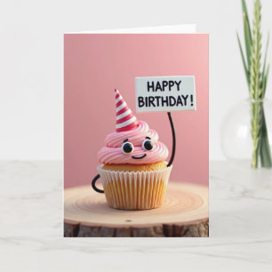 Fröhliche Cupcake-Geburtstagskarte Karte