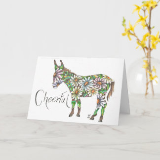 Fröhliche Daisy Donkey von Sherry Jarvis geklappte Karte