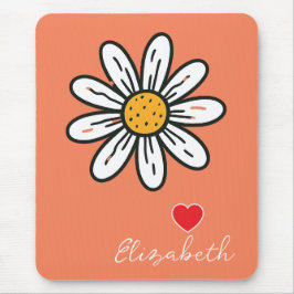 Fröhliche Daisy Illustration Niedlich Retro Desk A Mousepad