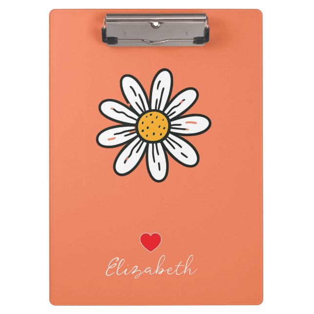 Fröhliche Daisy Illustration - Niedliches Retro-De Klemmbrett (Vorderseite)