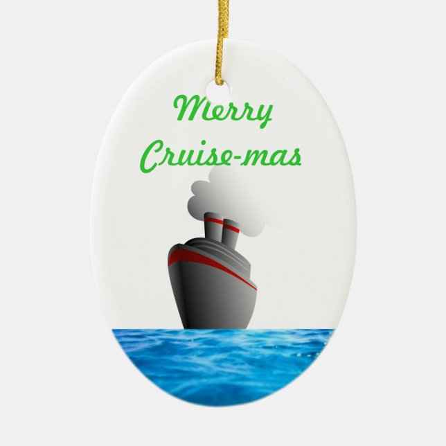 Fröhliche datierte Verzierung Kreuzfahrt-mas COL1 Keramik Ornament (Vorne)