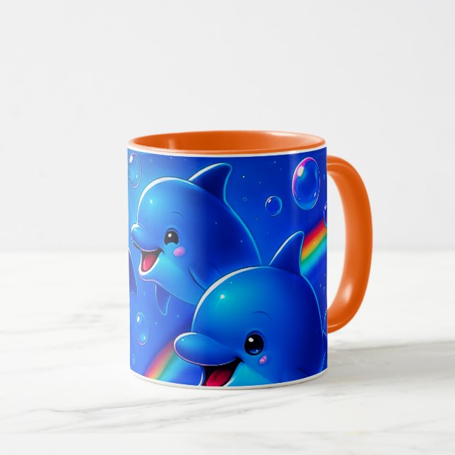 Fröhliche Delfine Tasse (VorderseiteRechts)