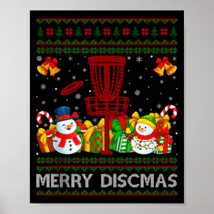 Fröhliche Discmas hässliche Weihnachts-Pullover Lu Poster