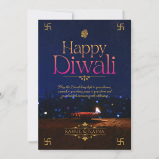 Fröhliche Diwali individuell anpassbare Vintage-Di Feiertagskarte
