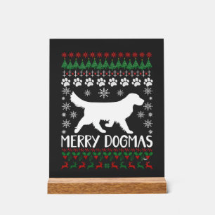 Fröhliche Dogmen Hund Schneeflocke hässlicher Weih Acrylschild