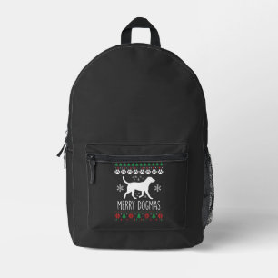 Fröhliche Dogmen Weihnachten Hund Vektor Bedruckter Rucksack