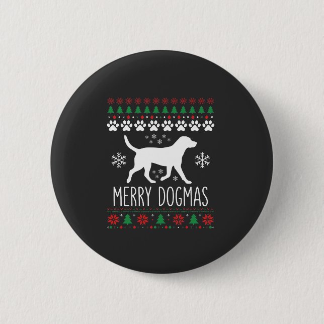 Fröhliche Dogmen Weihnachten Hund Vektor Button (Vorderseite)