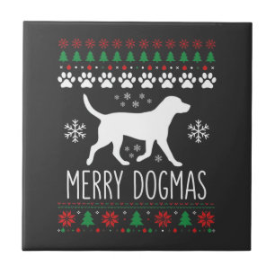 Fröhliche Dogmen Weihnachten Hund Vektor Fliese