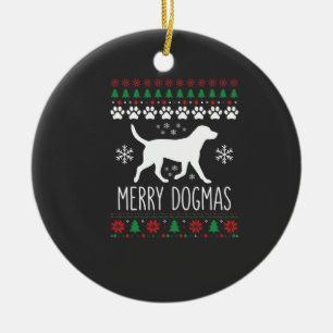 Fröhliche Dogmen Weihnachten Hund Vektor Keramik Ornament
