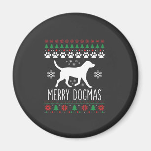 Fröhliche Dogmen Weihnachten Hund Vektor Magnet