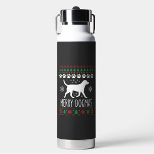 Fröhliche Dogmen Weihnachten Hund Vektor Trinkflasche