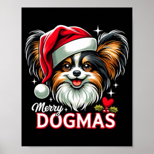 Fröhliche Dogmen Weihnachten Pallon Hund Santa Hut Poster
