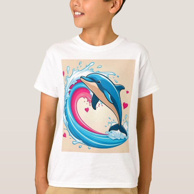 Fröhliche Dolphin-Mama T-Shirt (Vorderseite)