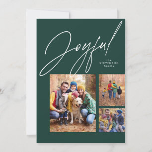 Fröhliche drei Foto grüne Familie Weihnachten
