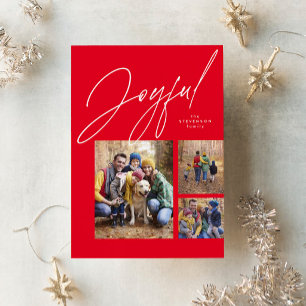 Fröhliche drei Foto rote Familie Weihnachten