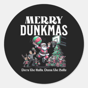 Fröhliche Dunkmas lustiger Santa Sketll Weihnachts Runder Aufkleber