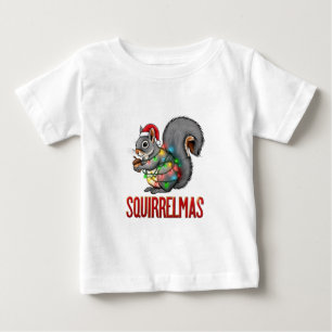 Fröhliche Eichhörnchen-Weihnachten Lustiger Weihna Baby T-shirt