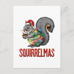 Fröhliche Eichhörnchen-Weihnachten Lustiger Weihna Feiertagspostkarte