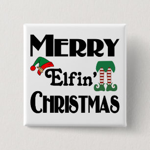 Fröhliche Elfen-Weihnachten Button