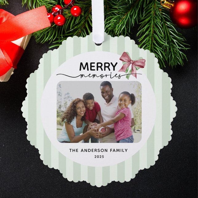 Fröhliche Erinnerungen 2 Fotos Weihnachtsfeier Ornament Karte (Von Creator hochgeladen)