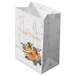 Fröhliche Erntedankaktion Herbstpumpen und Blume Mittlere Geschenktüte