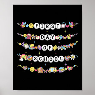 Fröhliche erste Schultag Freundschaftsarmbänder Te Poster
