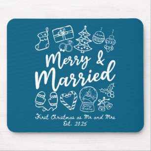 Fröhliche erste Weihnachten als verheirateter Mann Mousepad